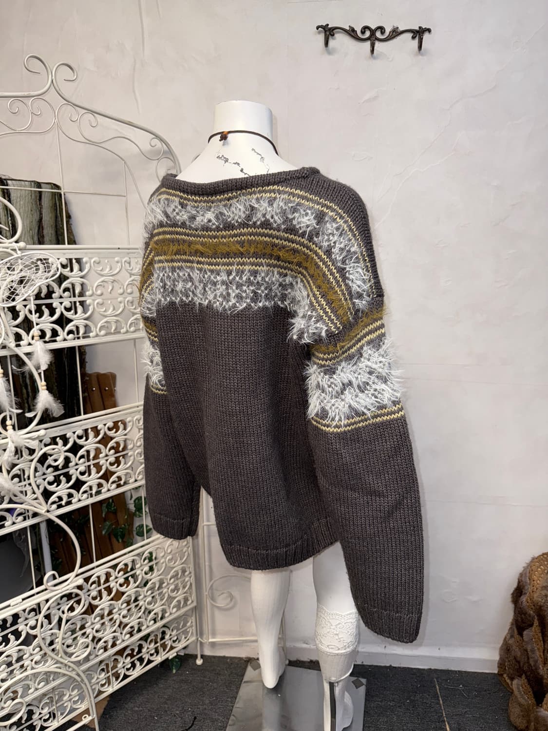 OPEN YY FAIR ISLE SWEATER charcoal 상품이미지8