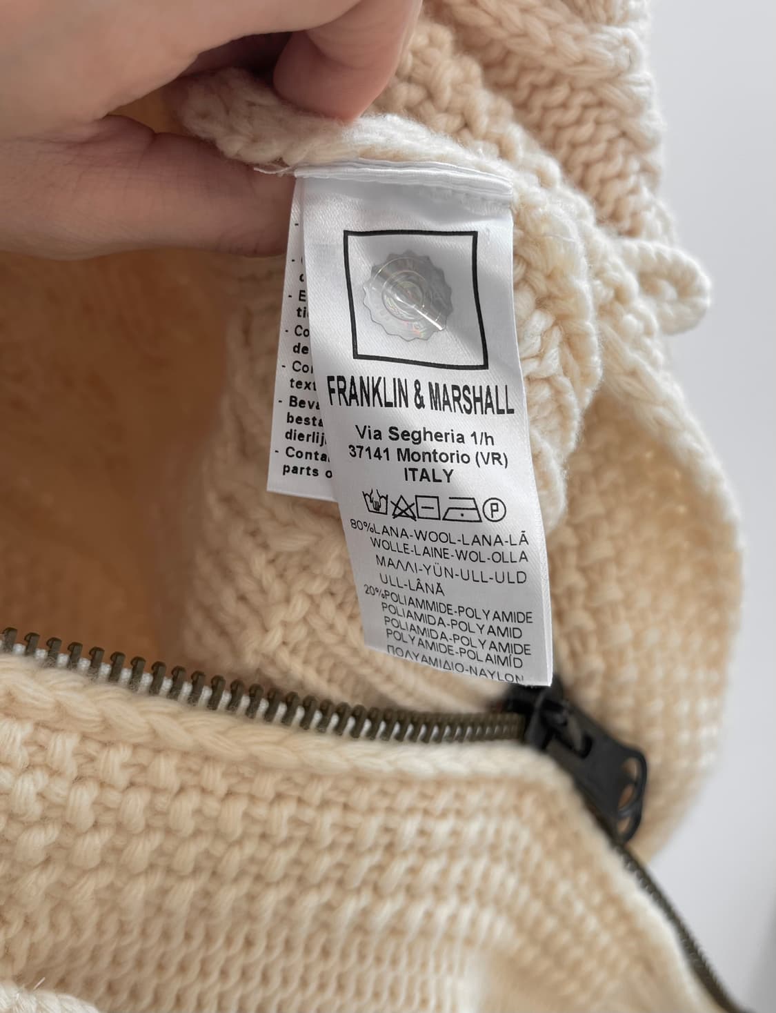 이탈리아 떡볶이 투웨이 울 니트집업 프랭클린마샬 상품이미지5