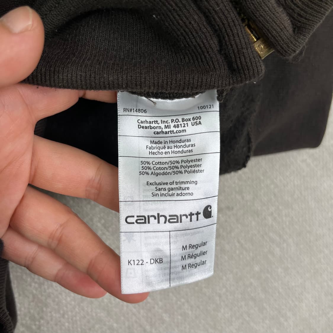 105 칼하트 브라운 후드집업 상품이미지4