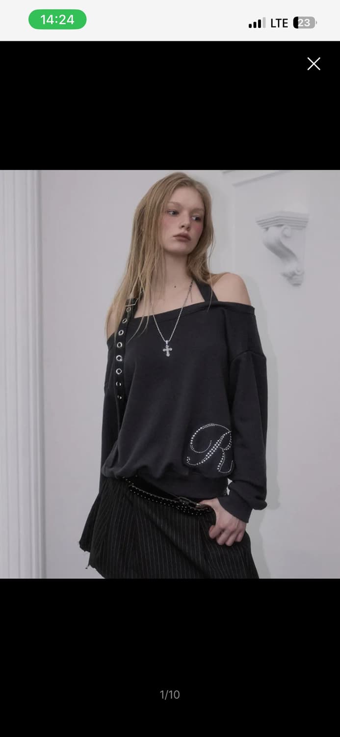 [로제프란츠] Eyelet Strap Open Sweatshirt (Ch 상품이미지3