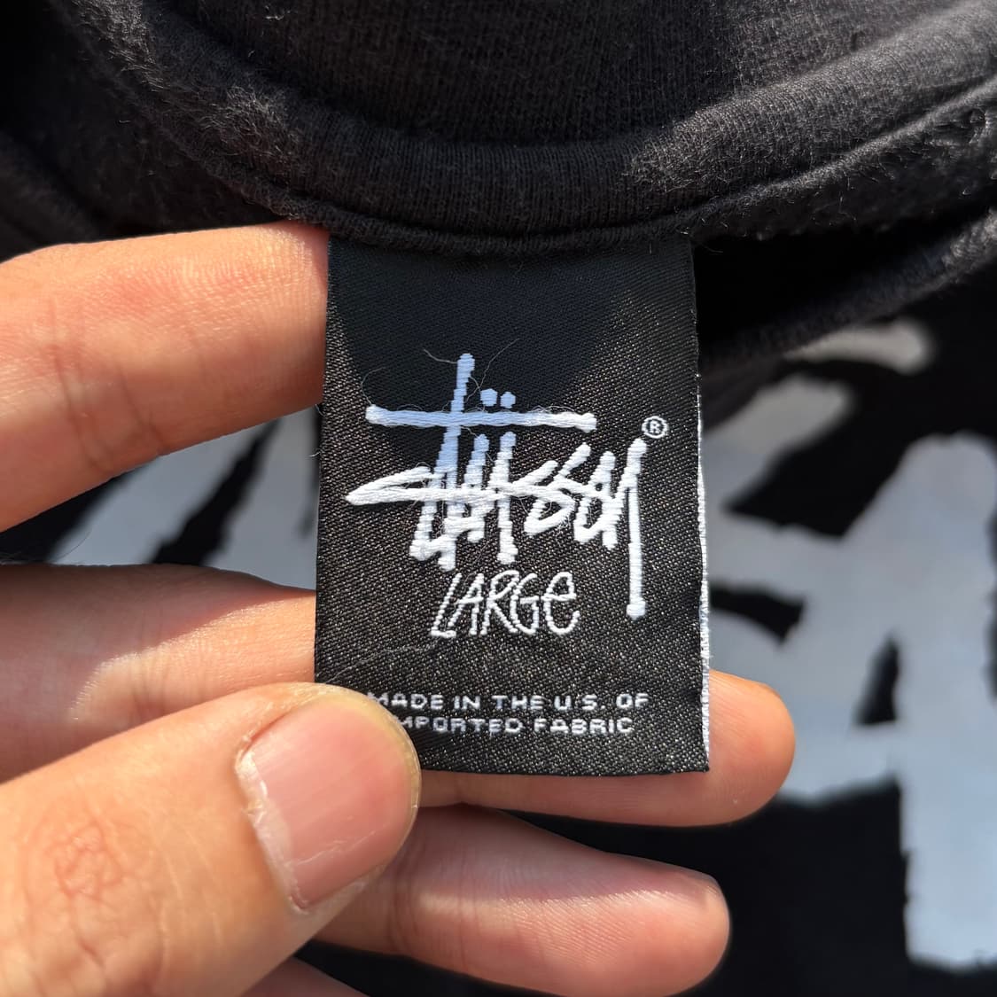 STUSSY 스투시 스탁로고 블랙 스웻 셔츠 상품이미지5