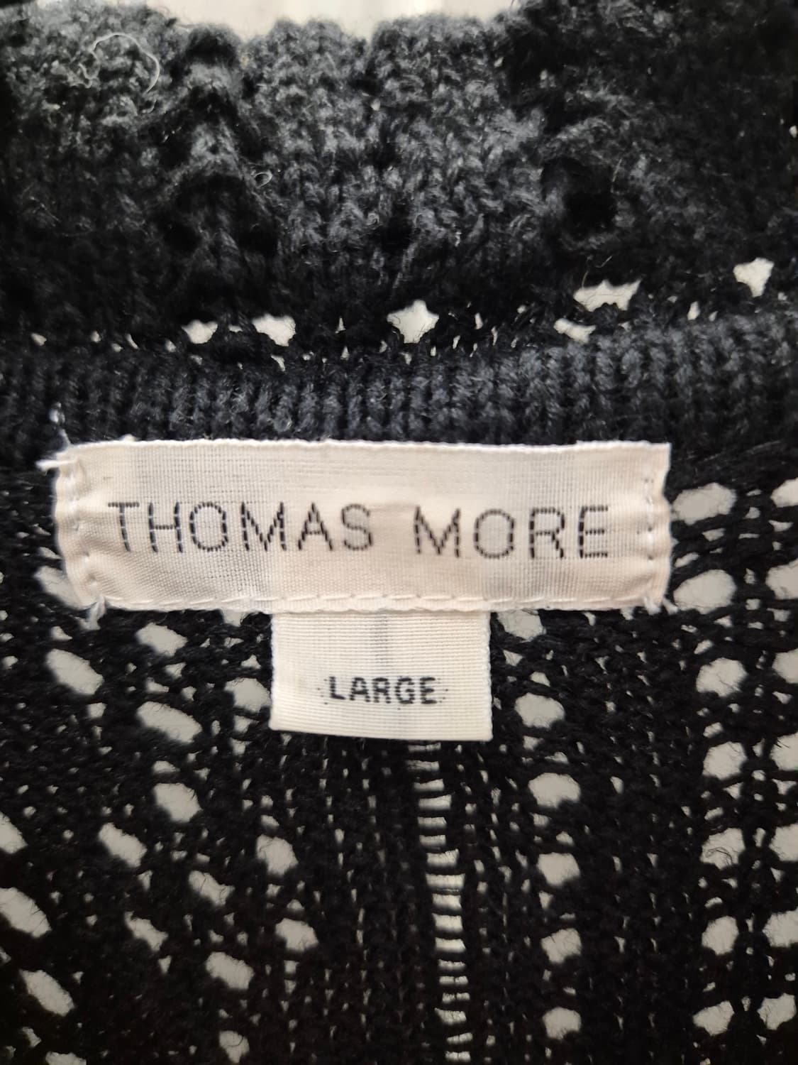 토마스모어 블랙 반팔 니트 가디건 L 상품이미지4