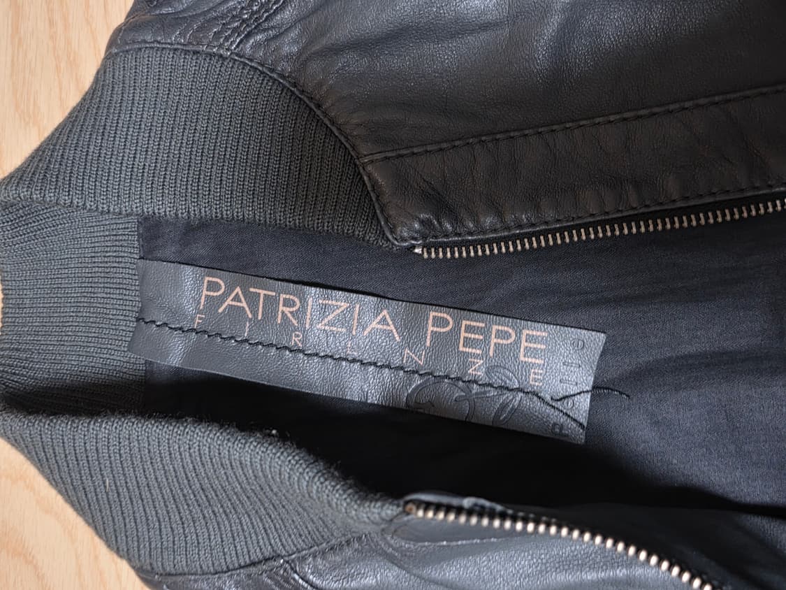 페트리지아페페 양가죽 리얼레더 허리 밴딩 레더자켓 상품이미지2