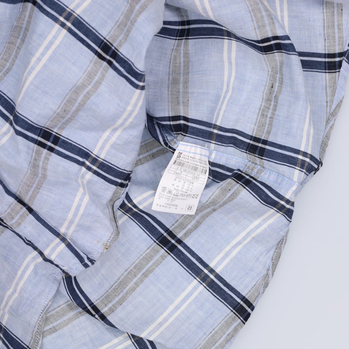 [105] 헨리코튼 슬림핏 린넨 체크 셔츠1222H2  상품이미지4