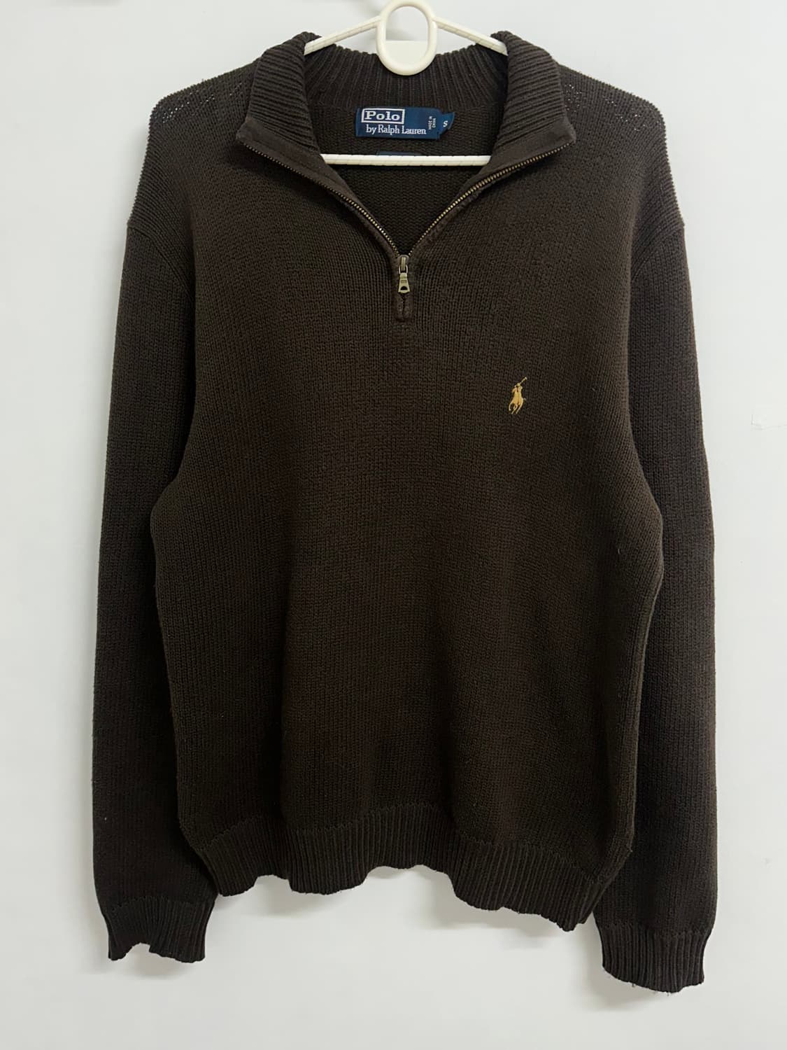 폴로 반집업 브라운 니트 상품이미지1