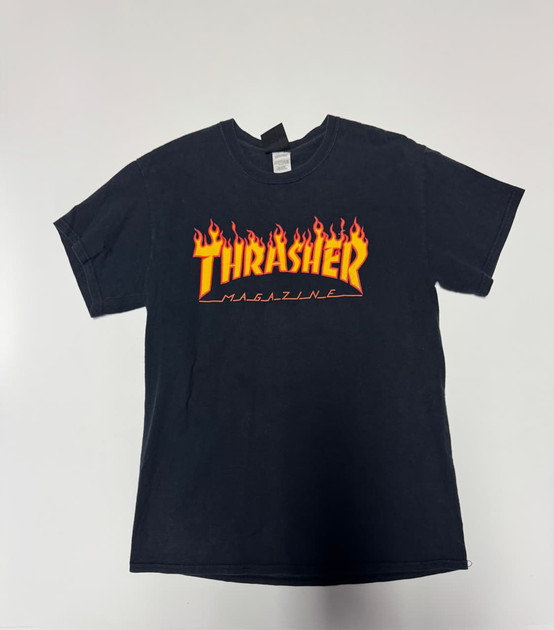트레셔 Thrasher 불꽃 프린팅 반팔 티셔츠 M 블랙 상품이미지1