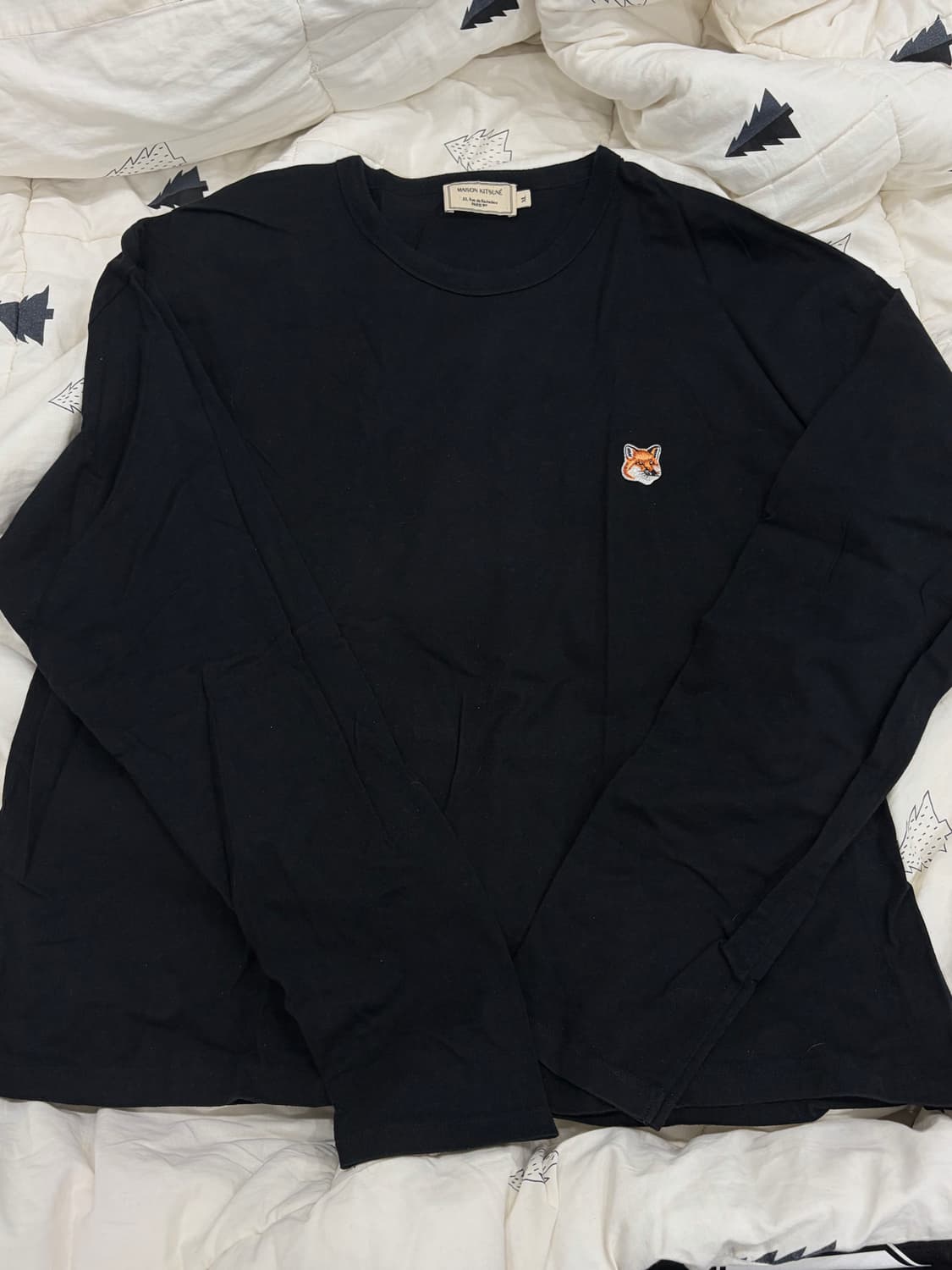 메종키츠네 폭스헤드 블랙 롱슬리브 XL 상품이미지1