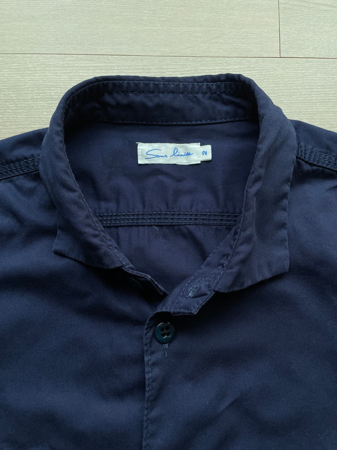 상리미트 네이비 코튼 셔츠 상품이미지4