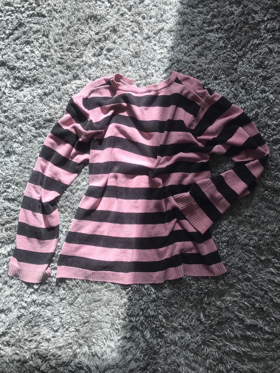빈티지 핑크블랙 스트라이프 니트 상품이미지3