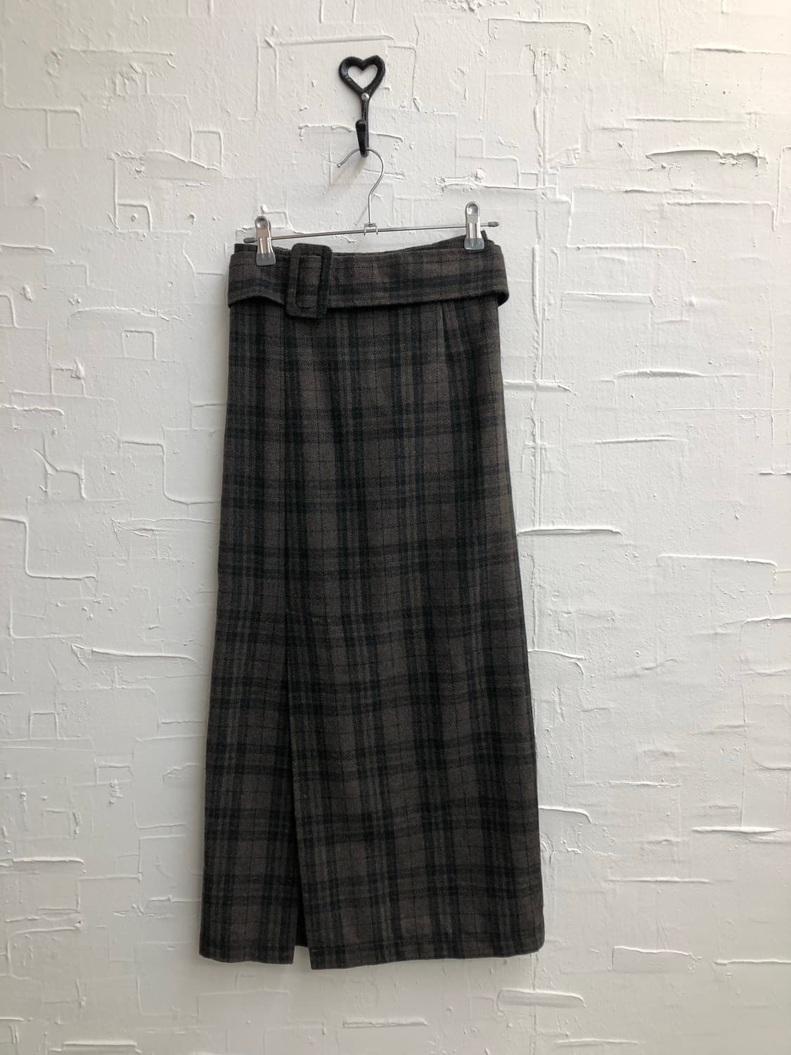 Brown vintage check skirt 상품이미지3