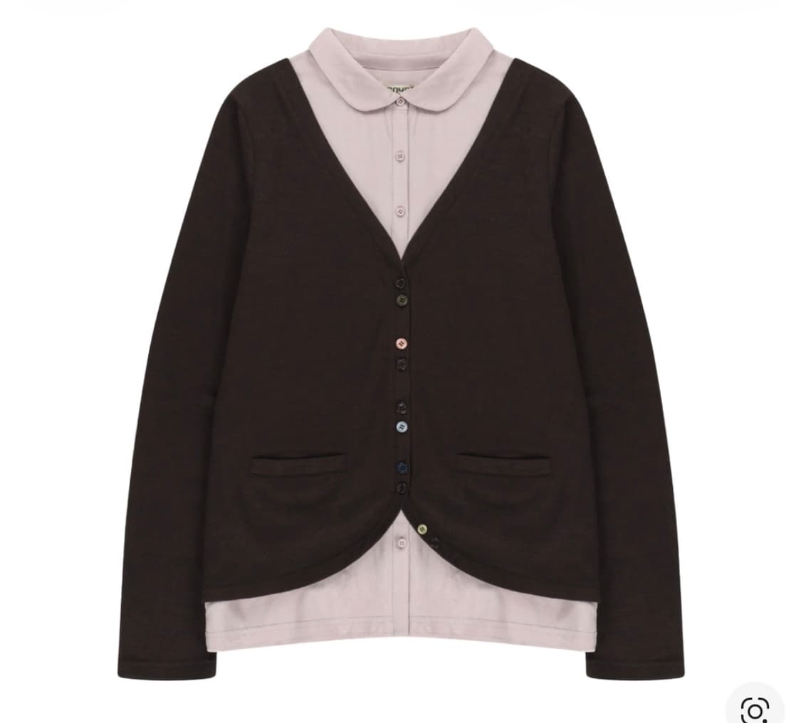 코이세이오 레이어드 셔츠 가디건 브라운 상품이미지1