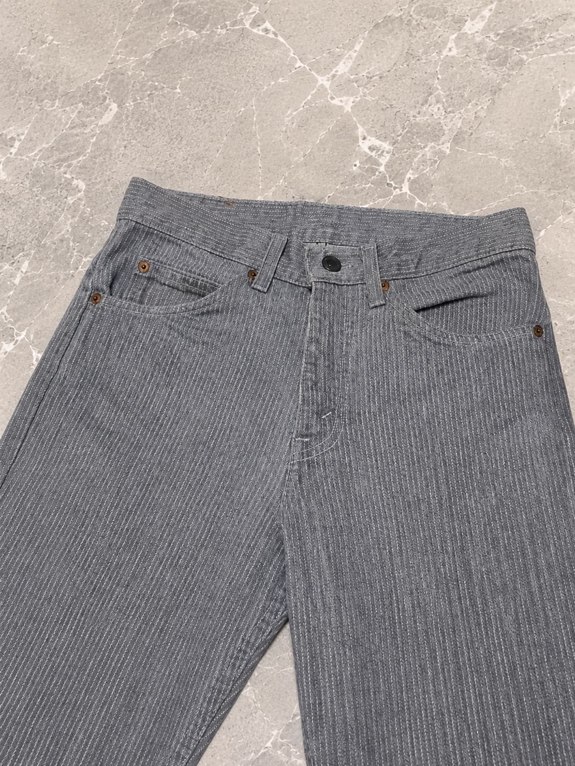 80s Levi's 40509 빈티지 그레이 스트라이프 데님 상품이미지3