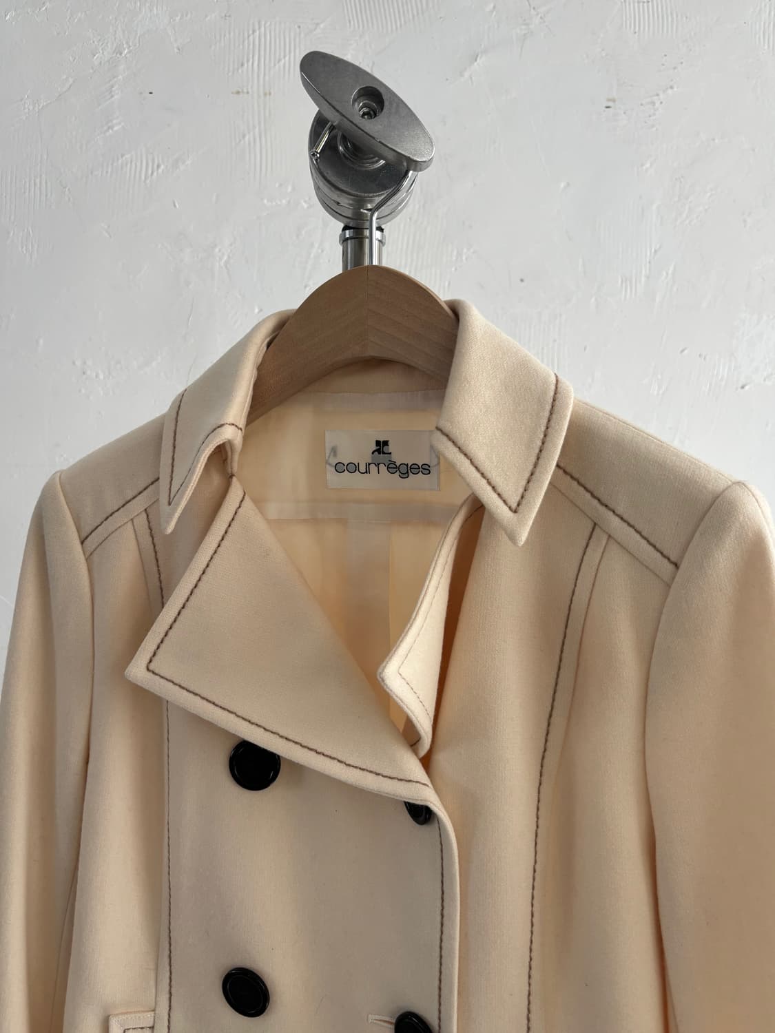 Courreges 꾸레쥬 크림 더블 브레스티드 자켓 상품이미지5