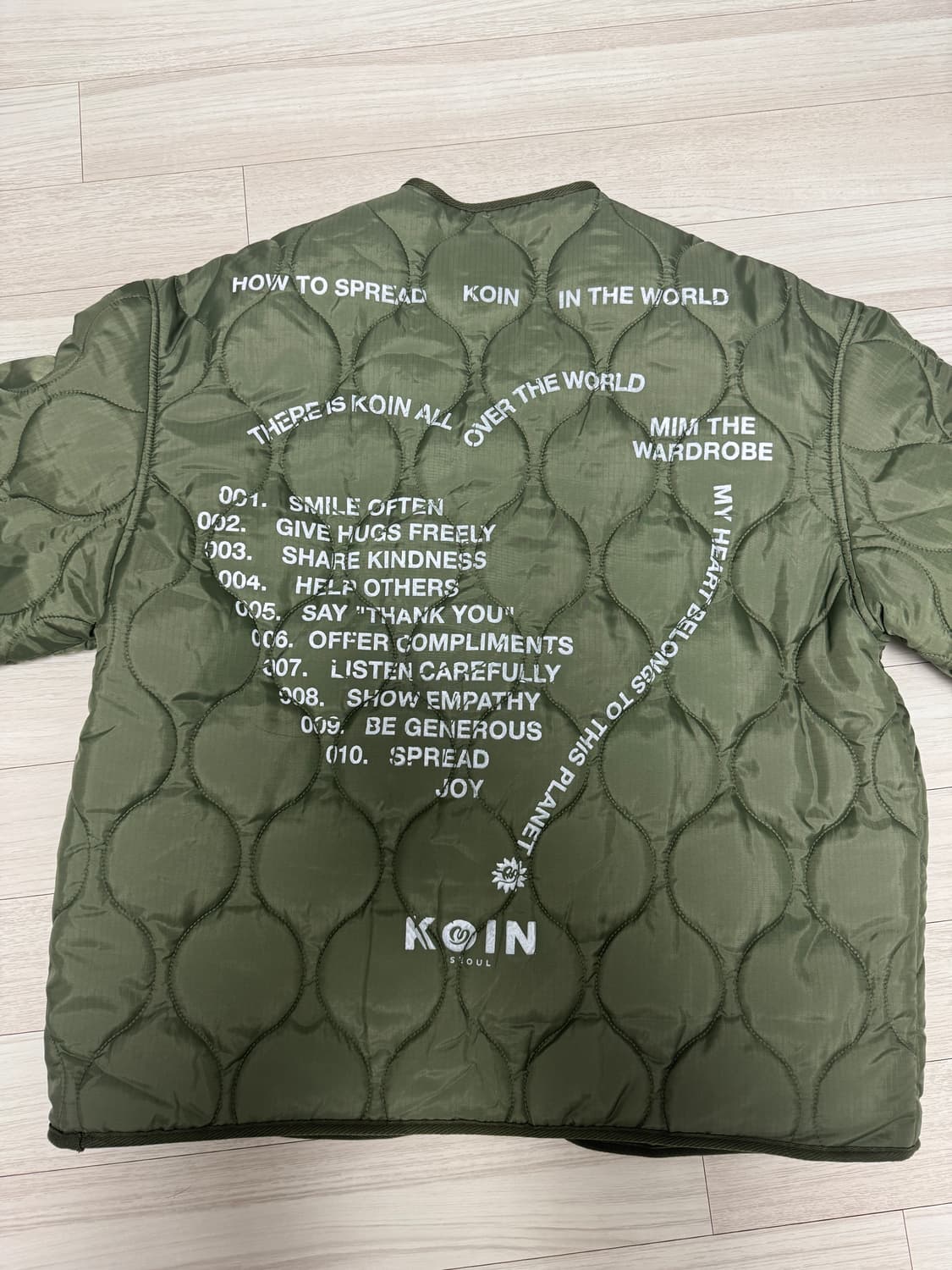 새상품)밈더워드로브 퀄팅 자켓 카키 m 상품이미지2