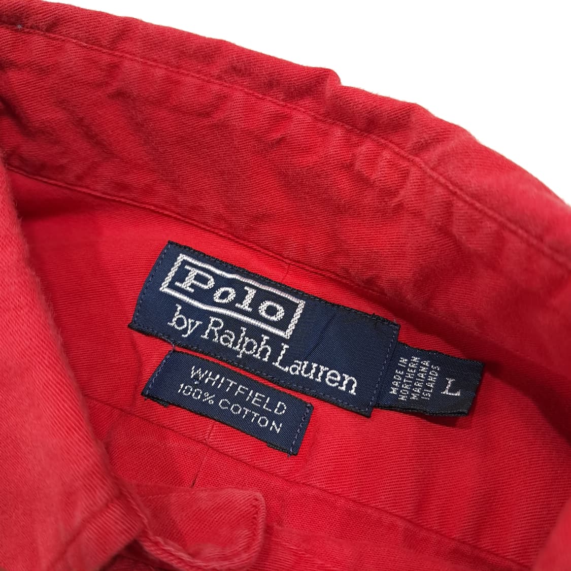 CL763 L 90s 미국판 코튼 트윌 포켓 레드 워크 셔츠 남방 상품이미지3