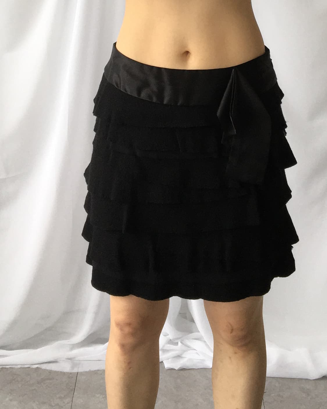 Woolen unbalanced layer point skirt 상품이미지6