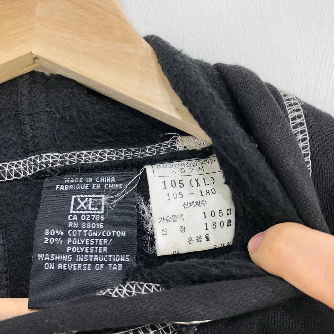 펠레펠레 블랙 스티치 빅포켓 후드티 상품이미지6