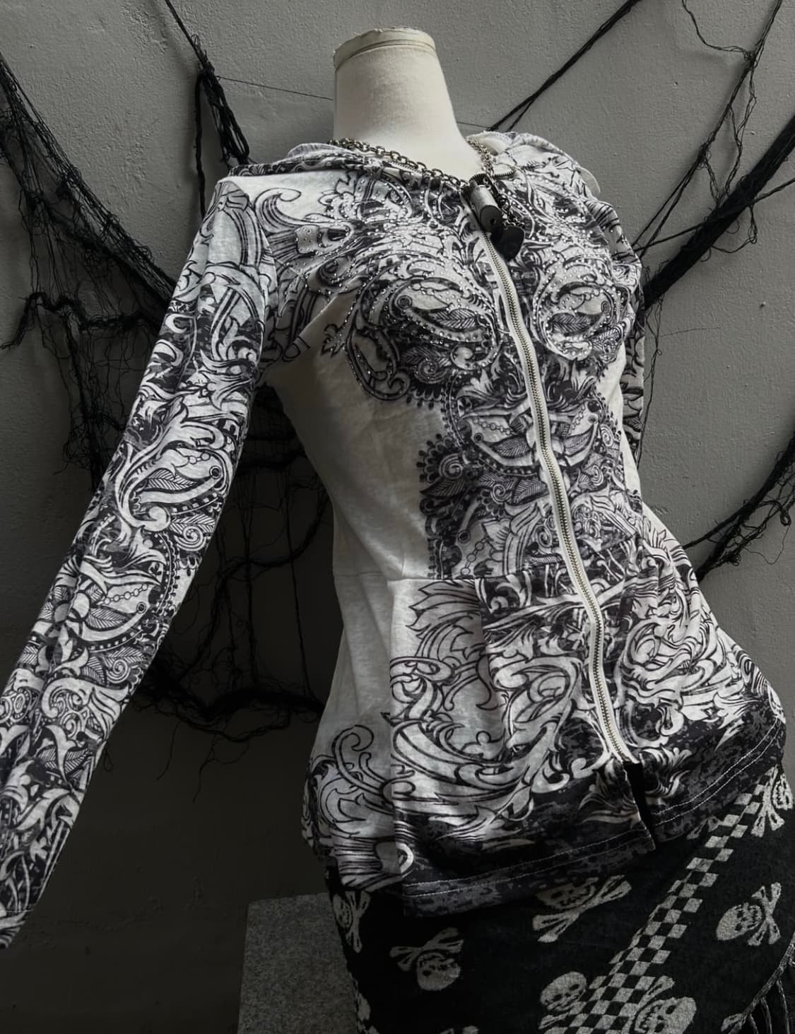 *rare design* Jpn 타투 프린팅 후드집업 상품이미지1