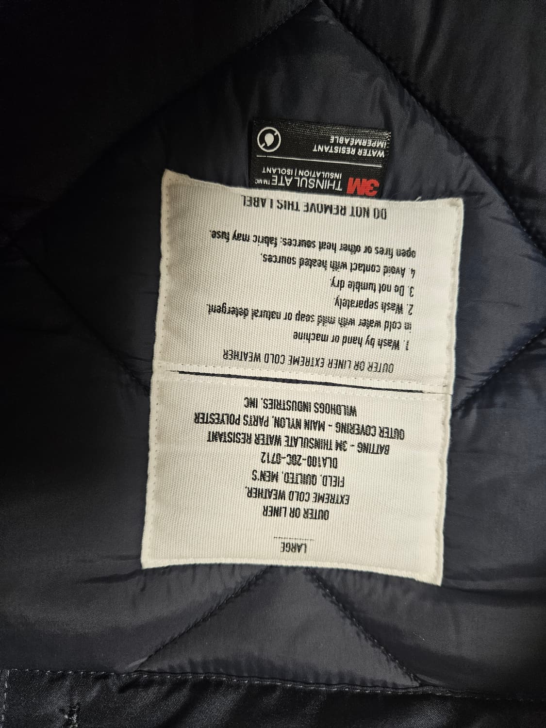 와일드혹스 신슐레이트 m65 내외피 경량패딩 상품이미지3