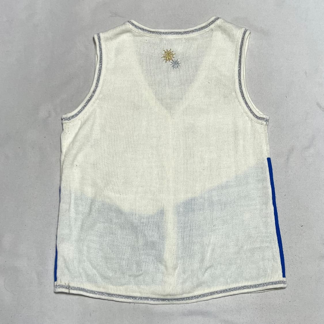 M 화이트 스태그 스노우맨 자수 니트 베스트 상품이미지3