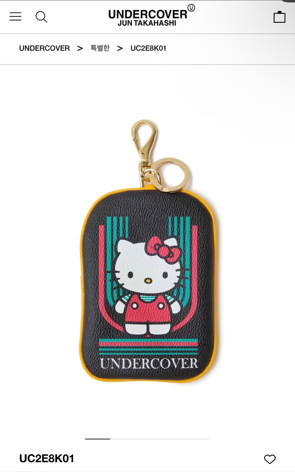 언더커버x산리오 헬로키티 콜라보 동전지갑겸 미니파우치 블랙 상품이미지1