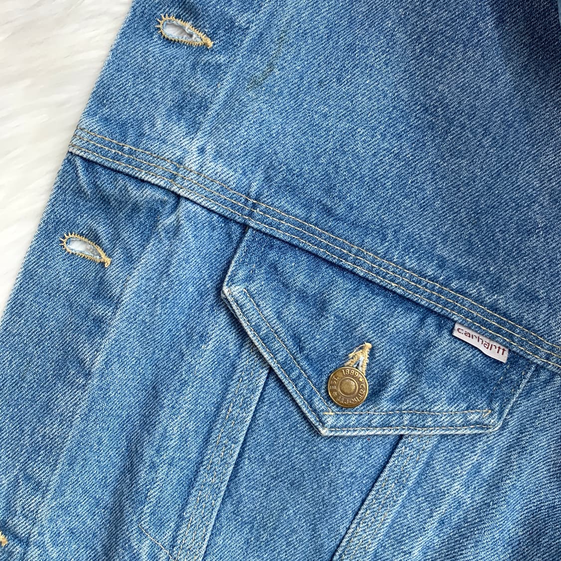 칼하트 CARHARTT 빈티지 연청 데님 자켓 1637 상품이미지6