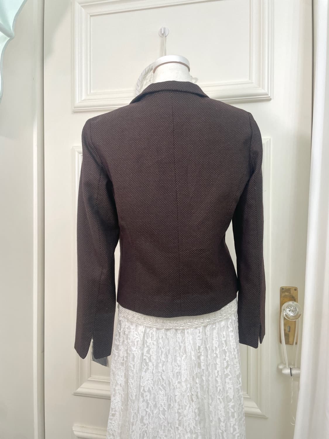 brown dot ruffle jacket(size-40) 상품이미지5