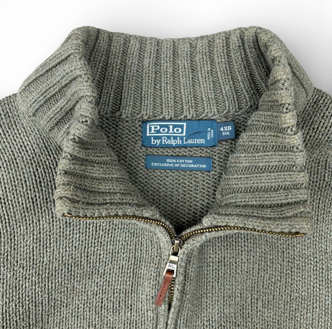 90's 폴로 쿼터 집 코튼 스웨터 상품이미지5