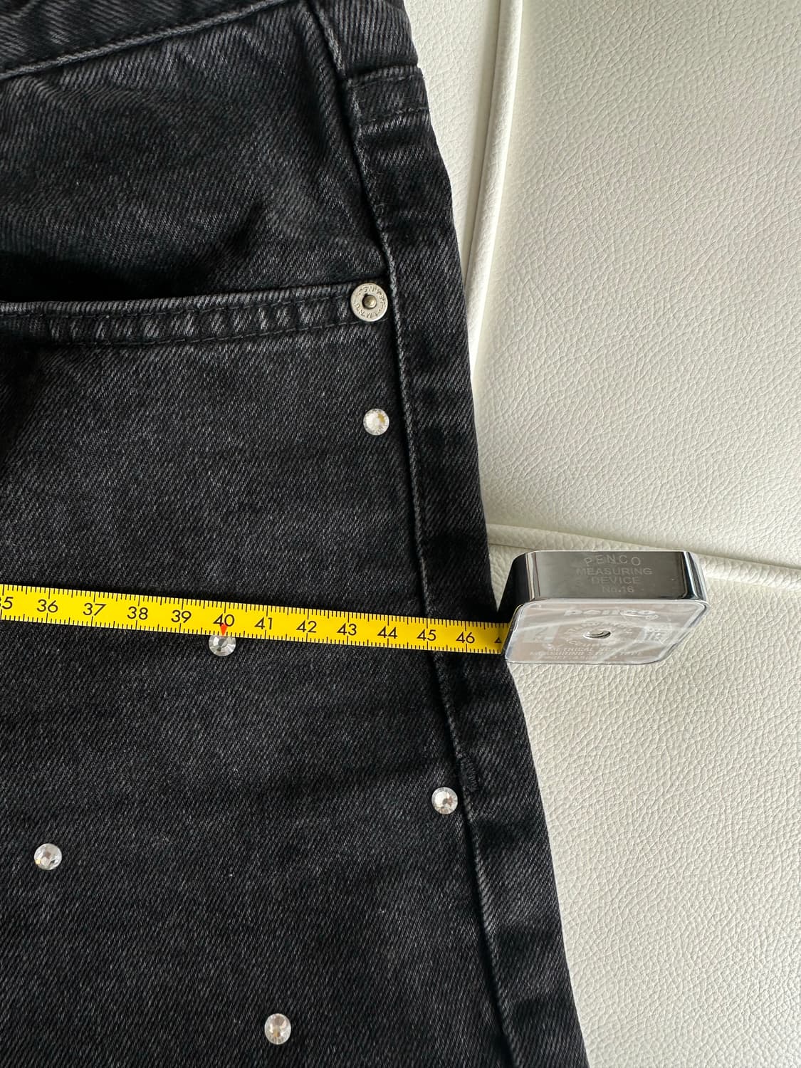 망고 큐빅 블랙 데님 상품이미지9