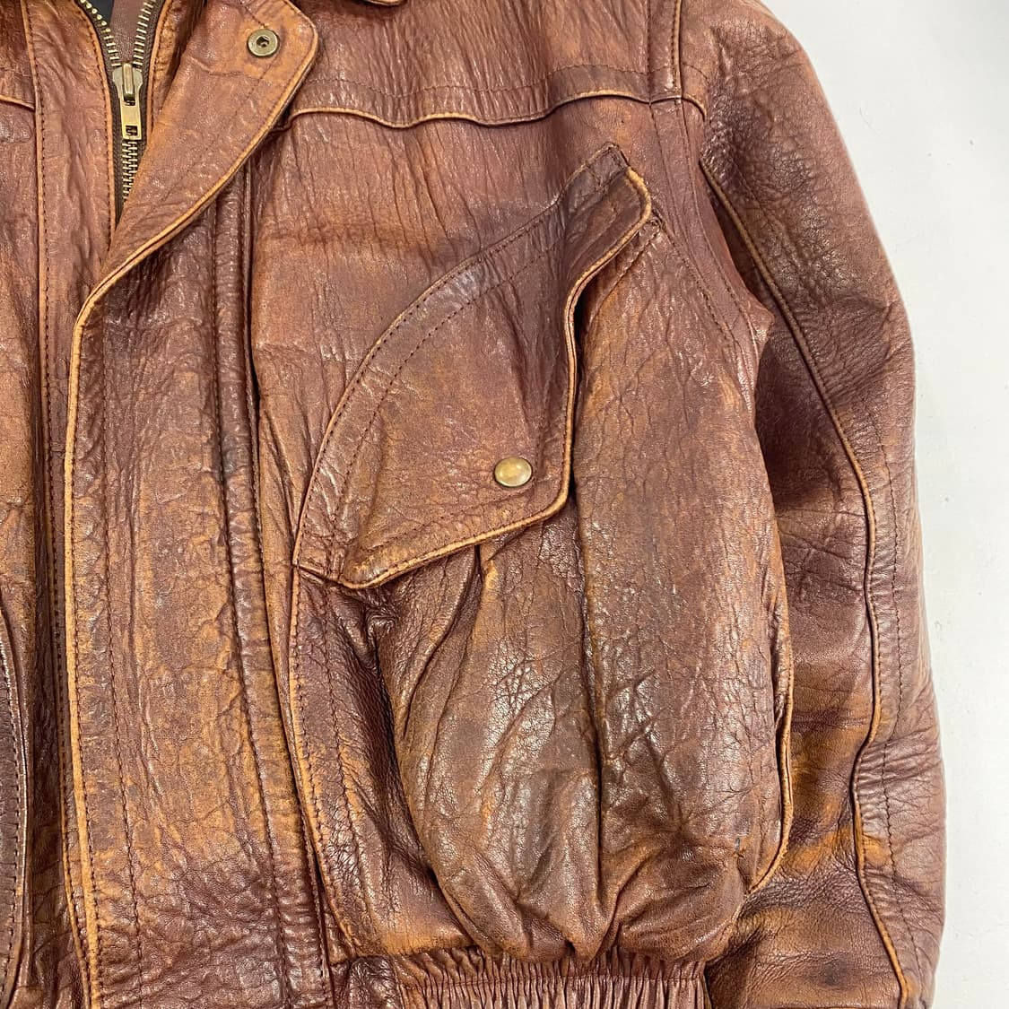 JPN 빈티지 양가죽 A-2 레더 봄버 자켓 (100) 상품이미지3