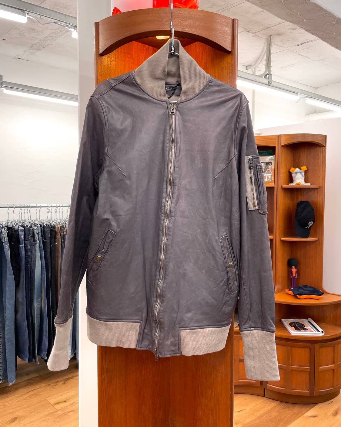 sisii 시시 레더 블루종 자켓 상품이미지3