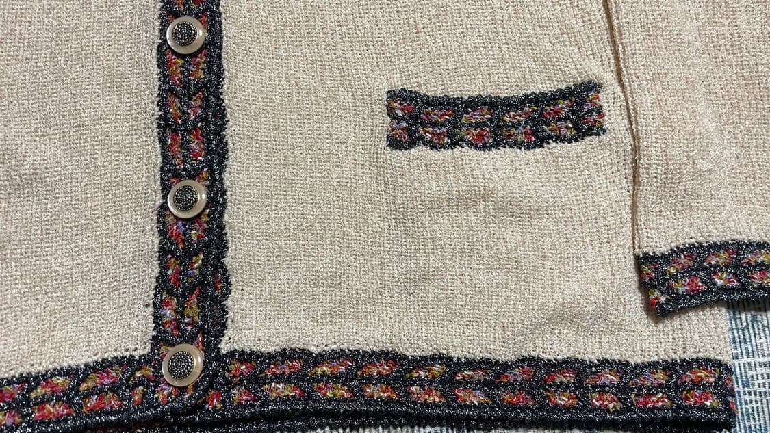 JPN 80s~90s 일본 빈티지 y2k 모리걸 트위드 무드 니트 가디건 상품이미지8