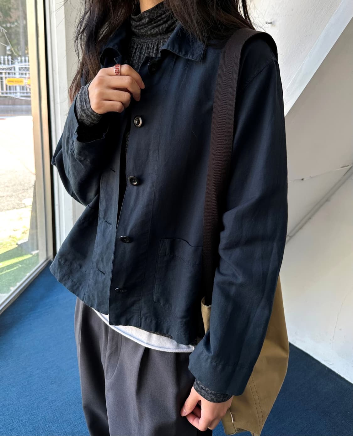 Leopard pattern high gauge stretched top 상품이미지3