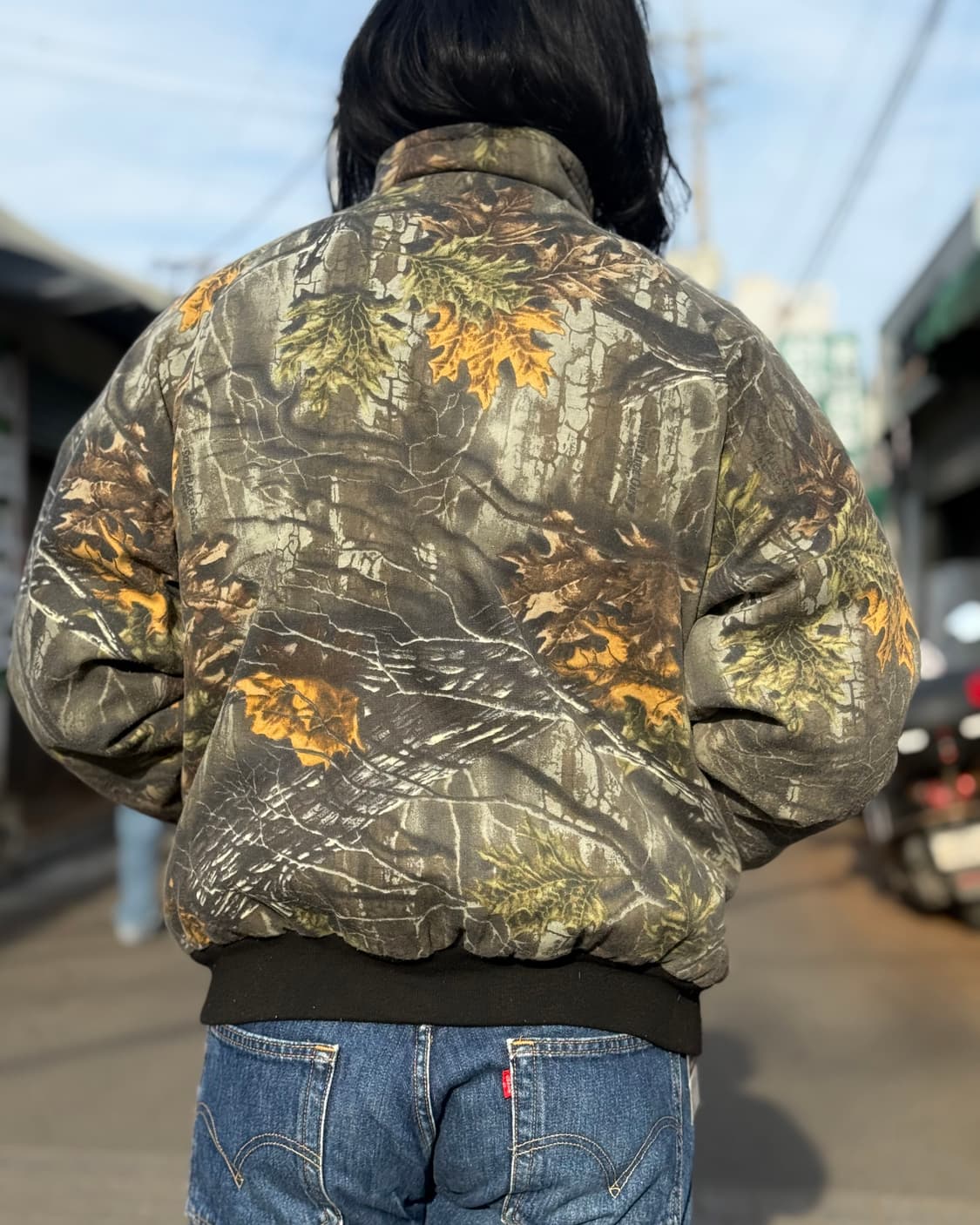 90‘s 테크스킨 코튼우드 카모 패턴 봄버자켓 105-107 상품이미지9