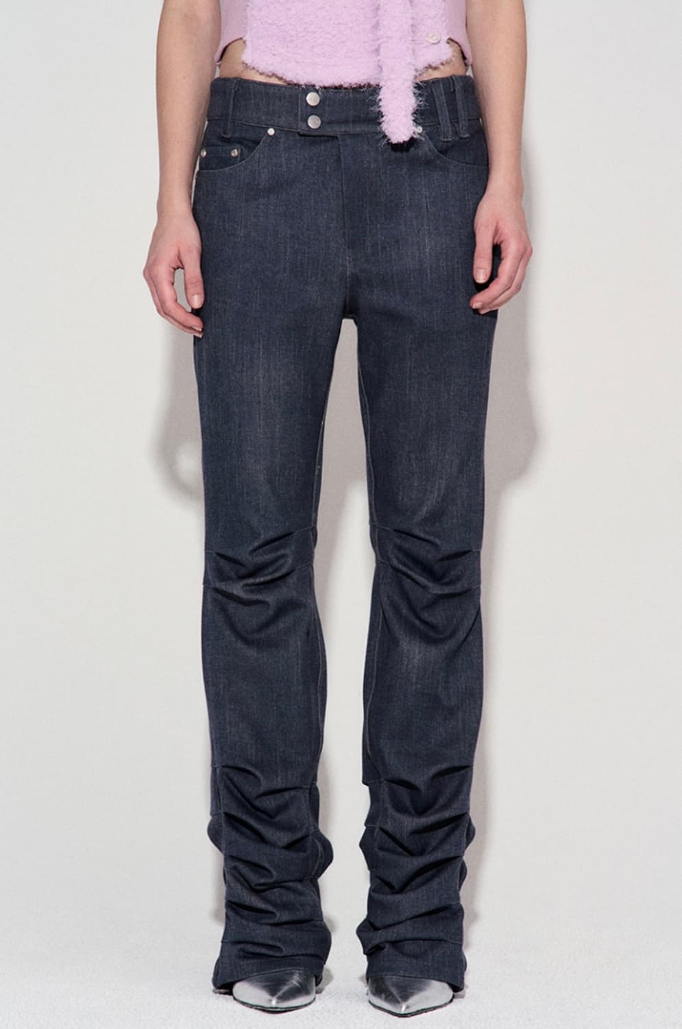 (새상품) 데비어퍼 핀턱 팬츠 블랙 M 상품이미지3