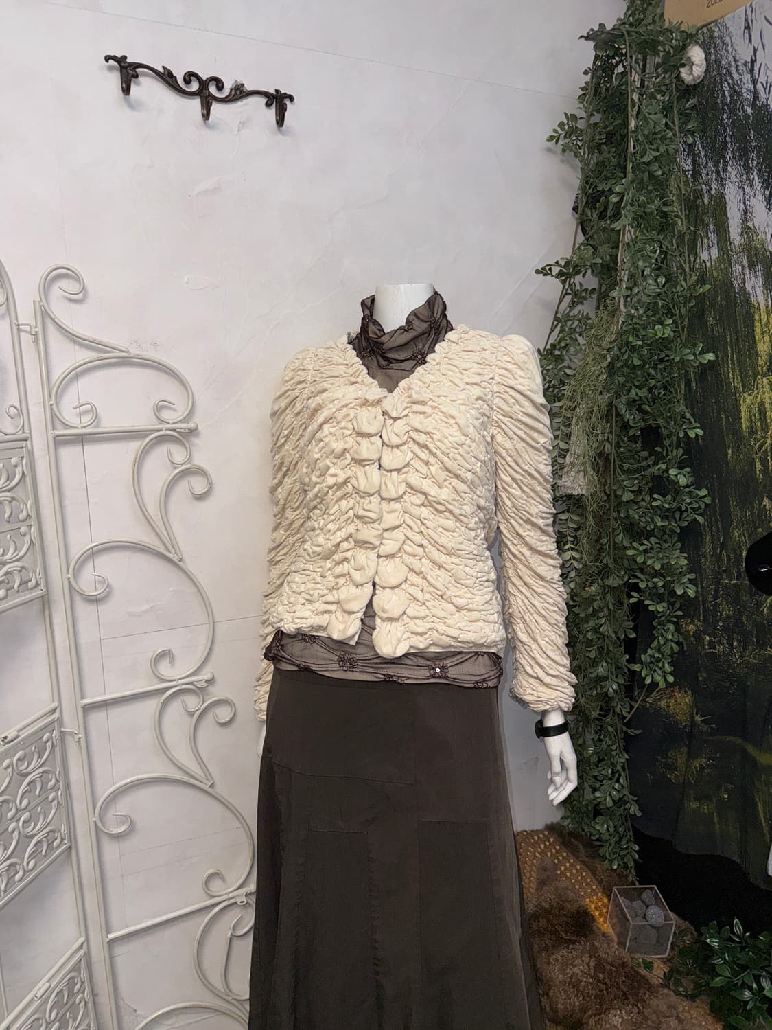 MINE ivory suede draped shirring jacket  상품이미지9