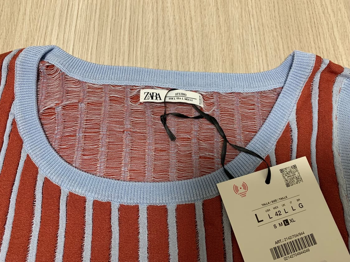 자라 리미티드 에디션 스트라이프 자카드 니트 탱크탑 새상품 상품이미지10