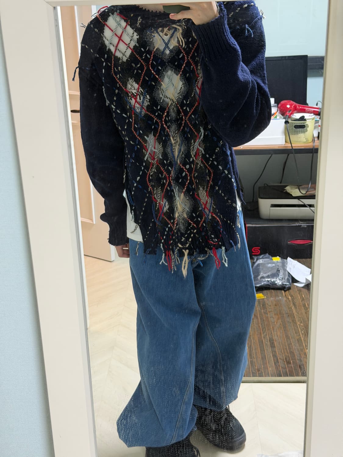 Maison Margiela  디스트로이드 아가일 니트 M 상품이미지2