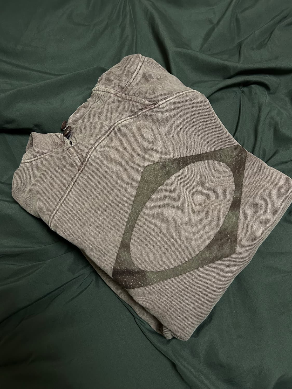 미스치프 롬버스 사이드 버튼 업 후드 워시드 레드 브라운 상품이미지2