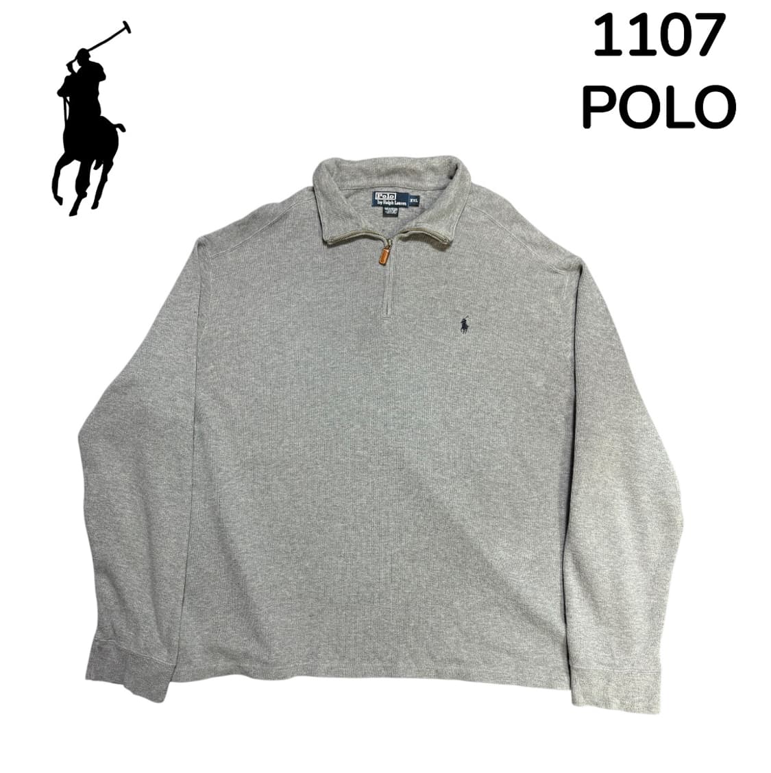 폴로 랄프로렌 그레이 반집업 니트 맨투맨 XXL 상품이미지2