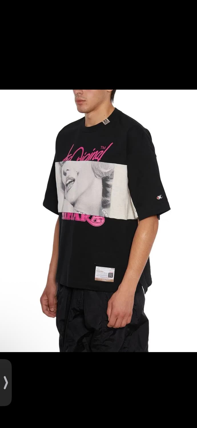 미하라 야스히로 챔피온 프린팅 로고 반팔티 블랙 46 상품이미지1