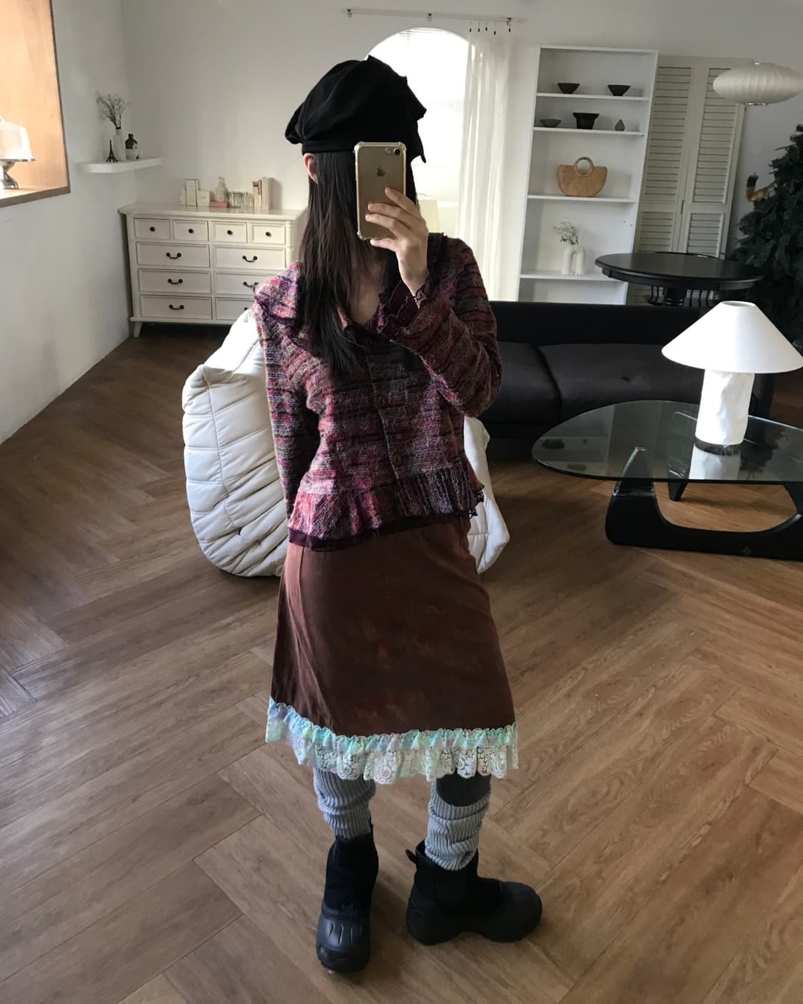 vintage pattern lace skirt 상품이미지2