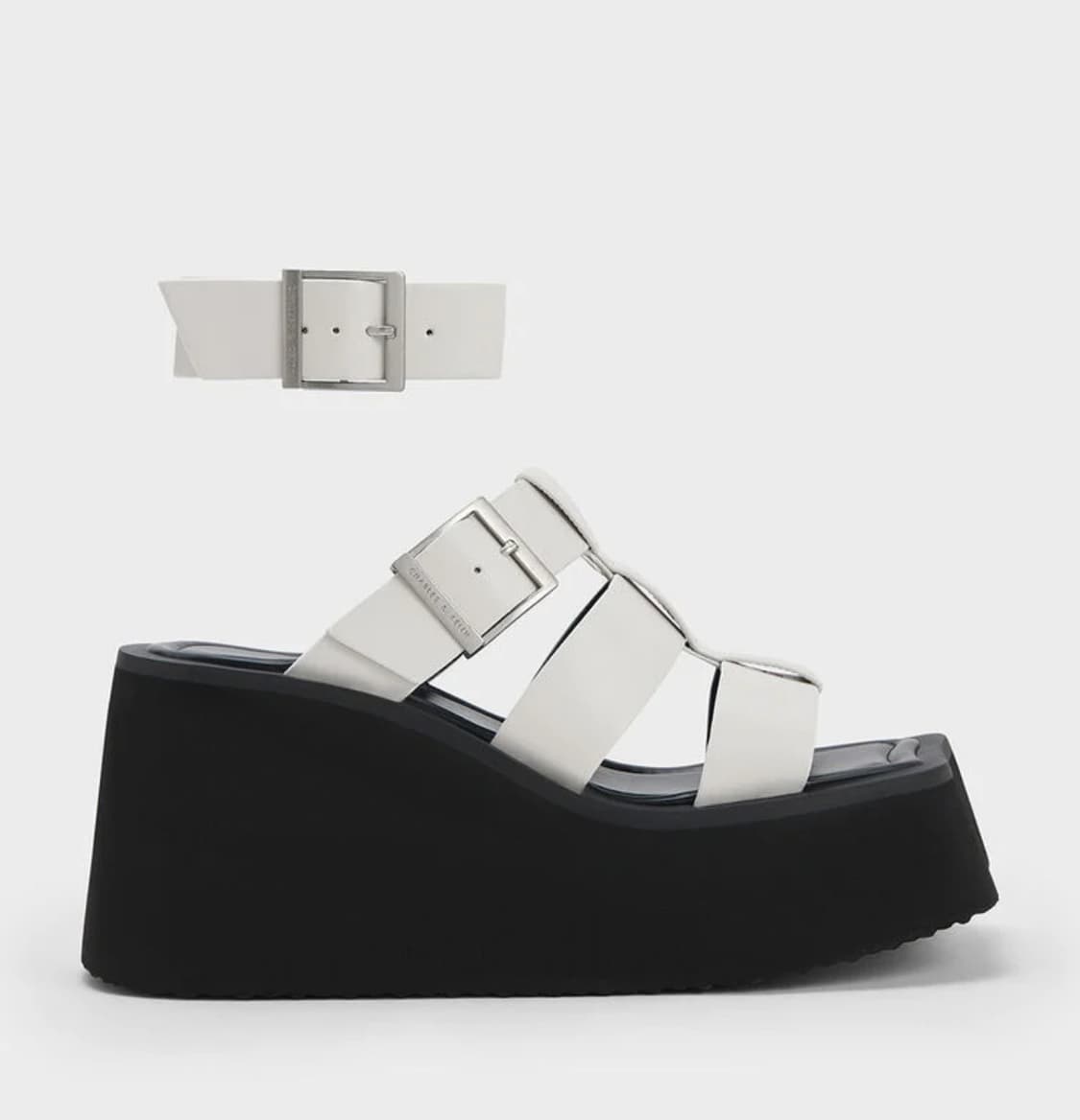 찰스앤키스 한소희 리사 플랫폼 글레디에이터 샌들 - 화이트 상품이미지1