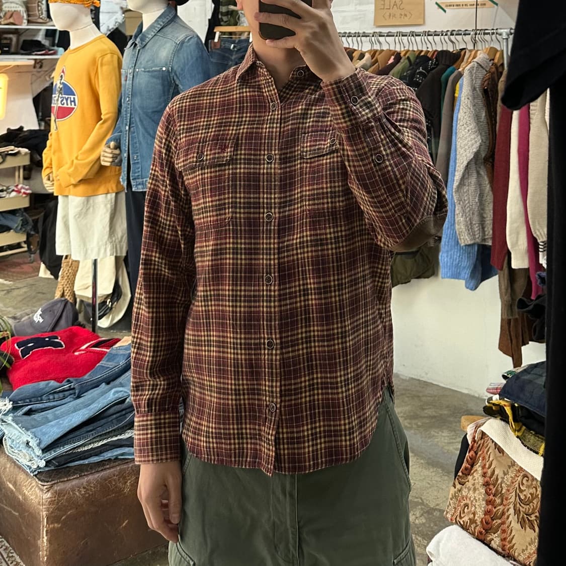 (착용컷) THE SCOTCH HOUSE 클래식 체크 셔츠 (남성용 M) 상품이미지3