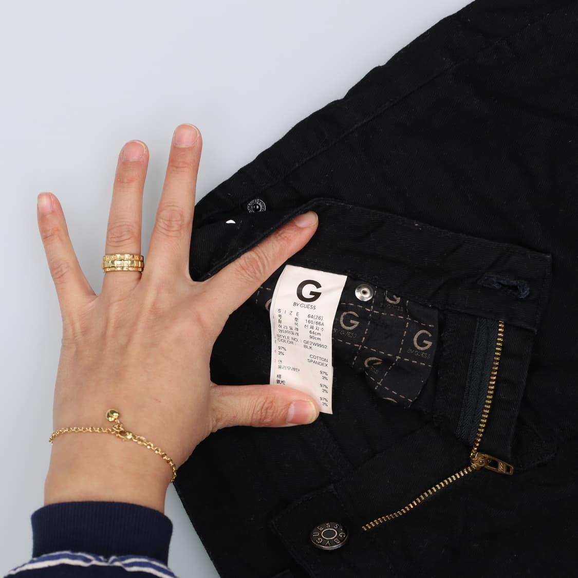 64(26) 게스 여성 블랙진 반바지 0316H1 상품이미지3