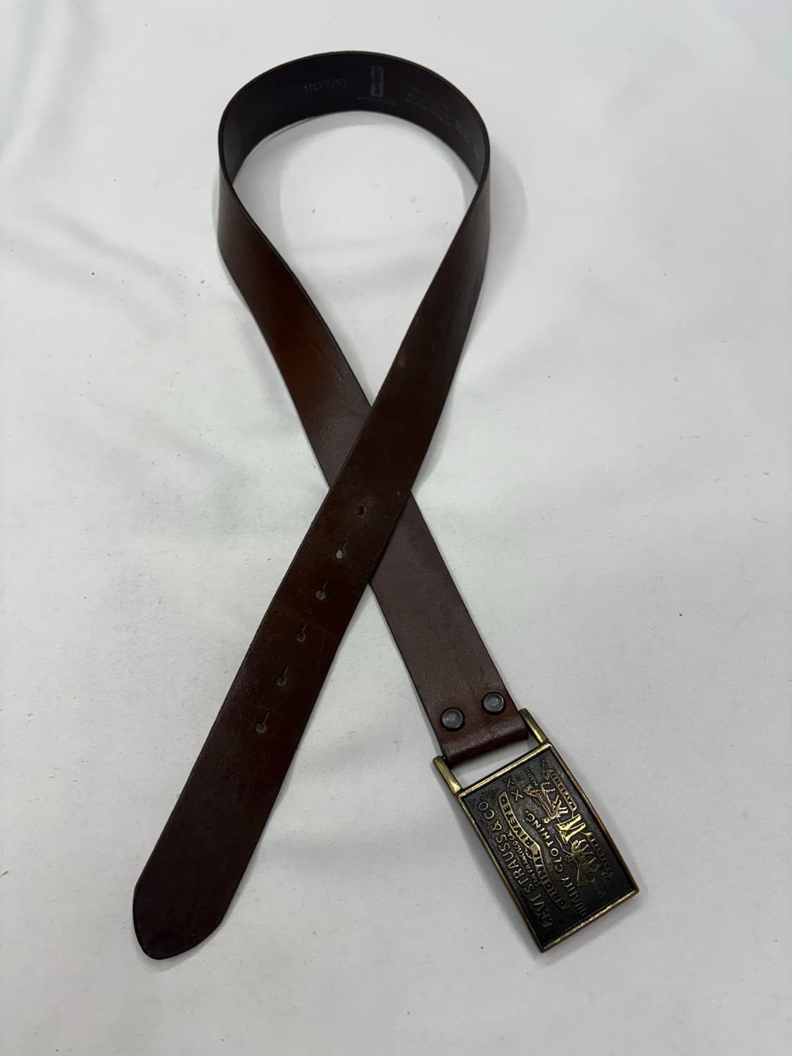 리바이스 USA 웨스턴 리얼레더 금장 버클 벨트 상품이미지3