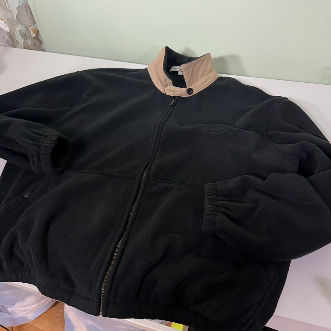 L-XL 라퍼지스토어 오버핏 기본로고 딥그린 플리스자켓 상품이미지2