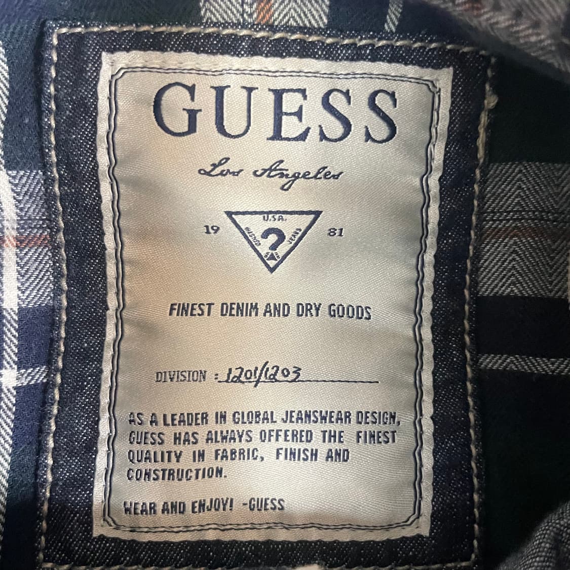 게스 레드 자수 투포켓 데님 셔츠 M 상품이미지6