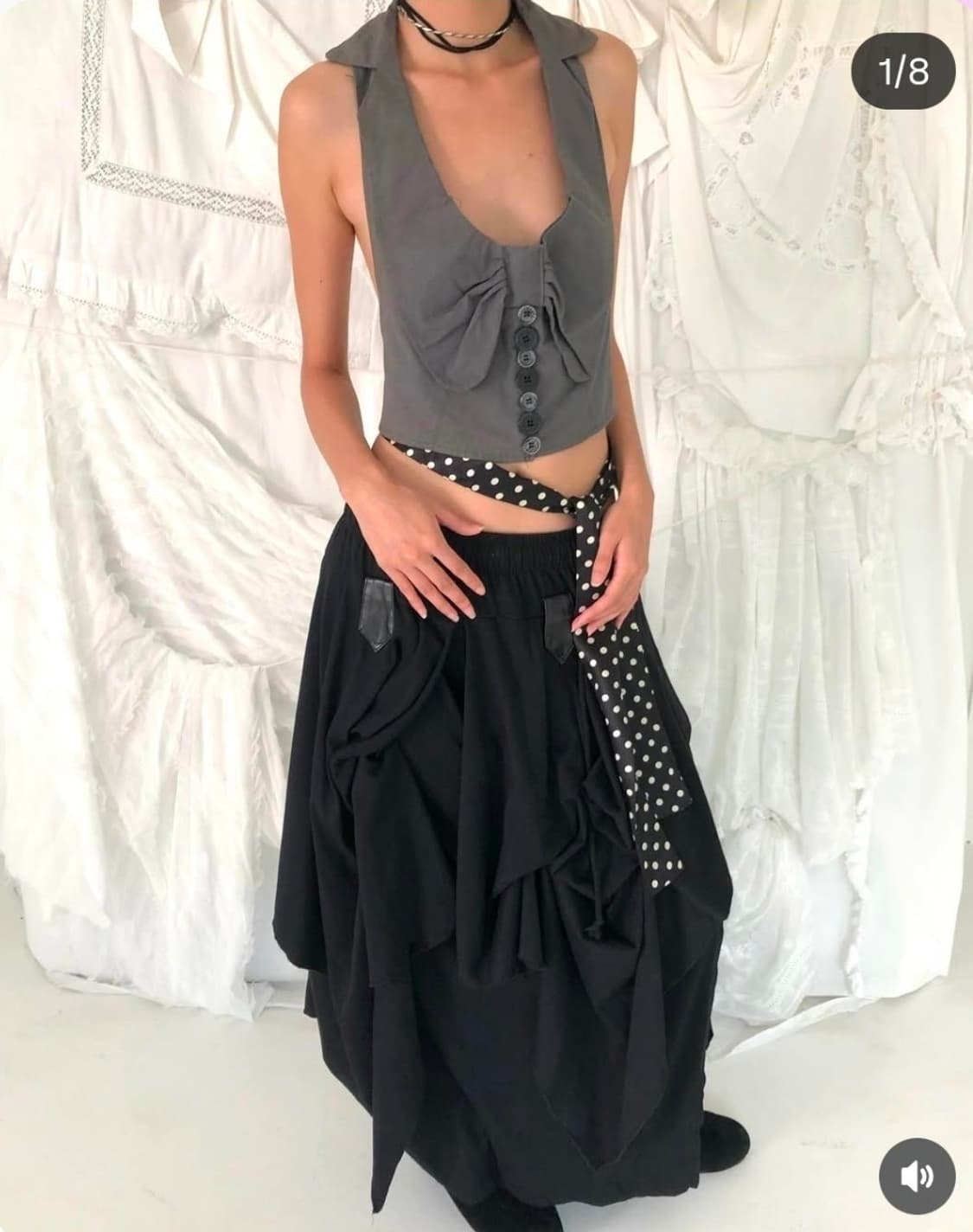 파우닝133 도트 베스트 일본 빈티지 상품이미지1