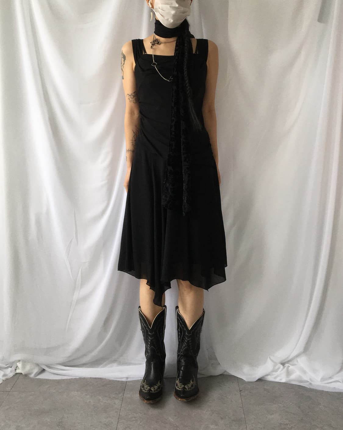 flower pattern velvet point scarf 상품이미지4